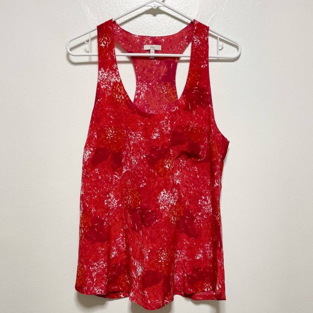 Joie Saunders Red Silk Sleeveless Blouse
